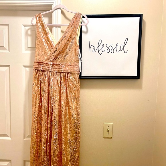 kate kasin Dresses & Skirts - Kate Kasin Women Sequin Bridesmaid Dress Sleeveless Maxi Evening Prom - Size 2